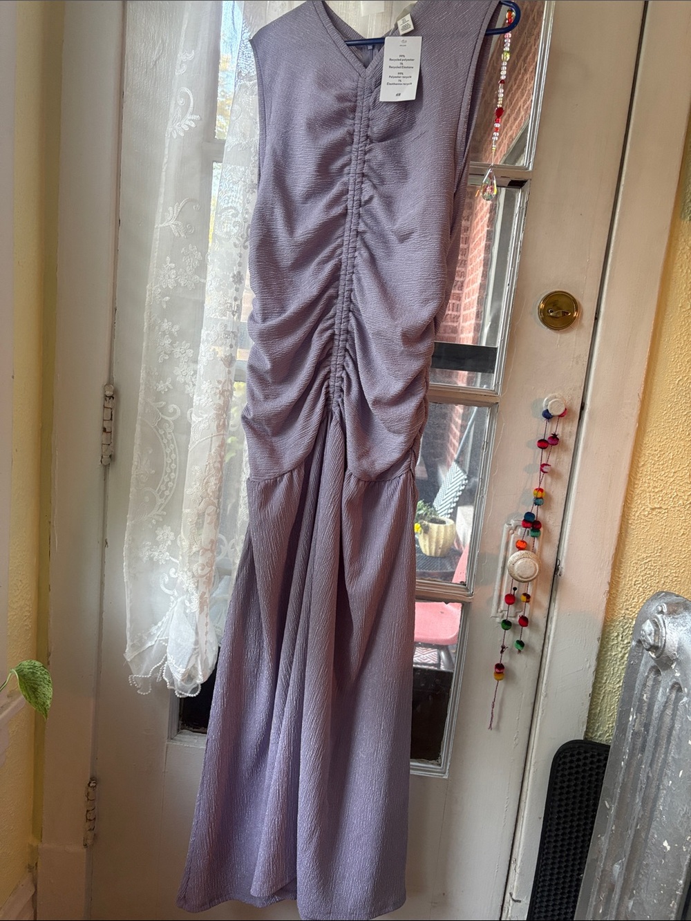 H&M Mauve Ruched Sleeveless Maxi Skirt